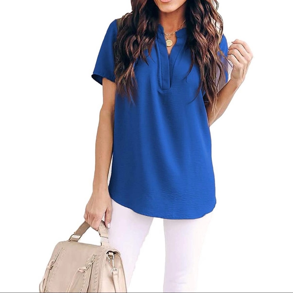 NWT Royal blue v neck blouse